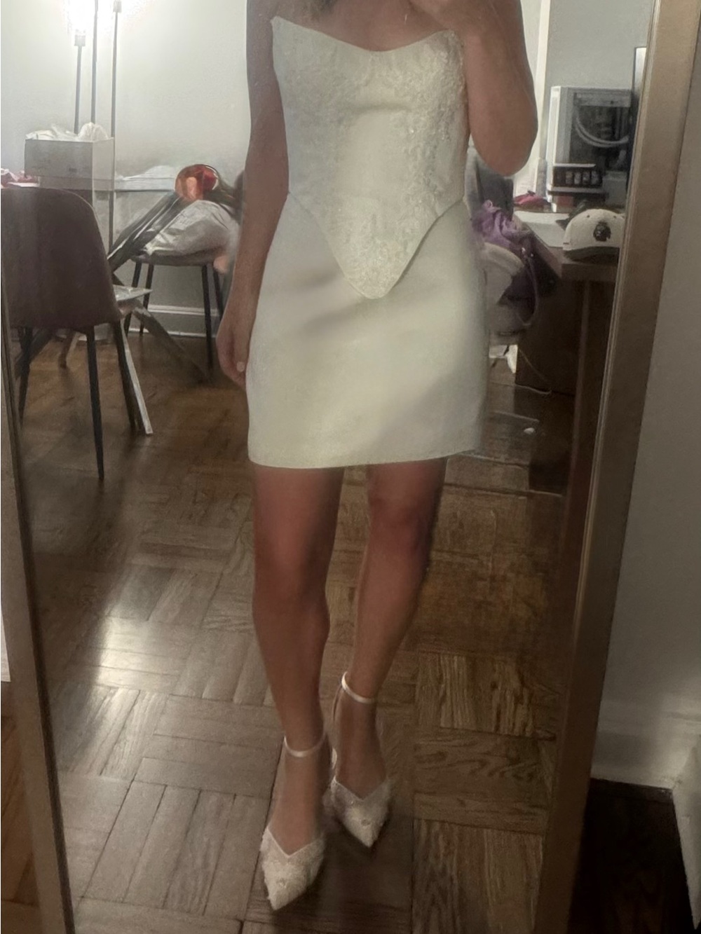 Elegant Strapless Ivory Dress - Picture 4 of 5
